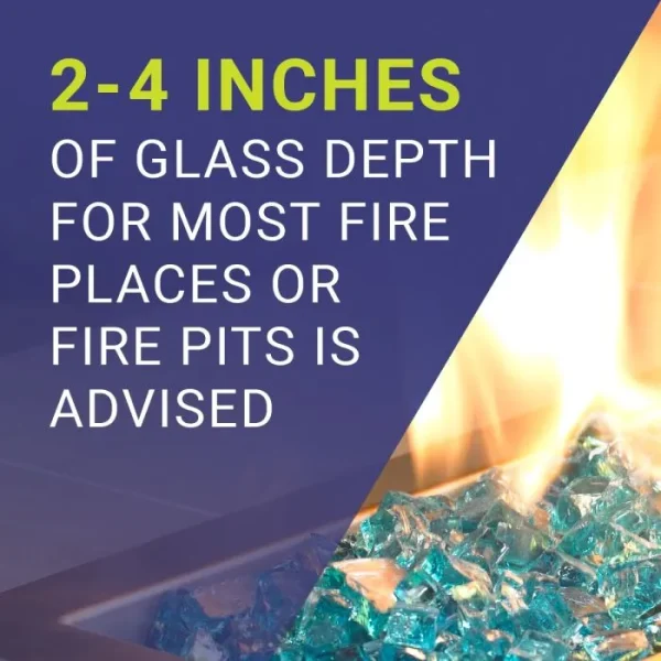 1/2 inch azuria reflective fire glass