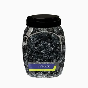 Classic Fire Glass 1/2 Inch Black