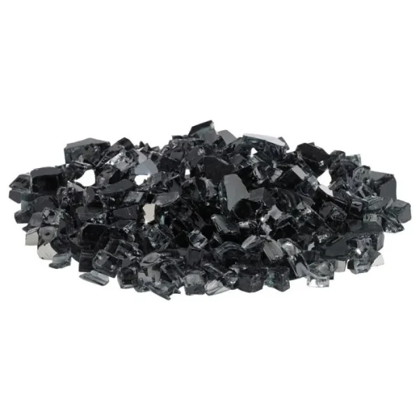 1/2 inch black reflective fire glass