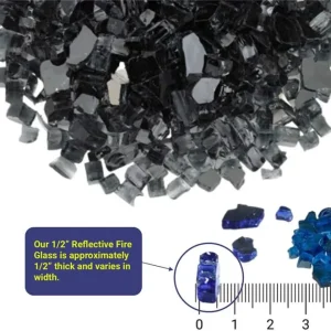 1/2 inch black reflective fire glass​