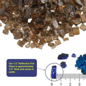 1/2 Copper Reflective Fire Glass