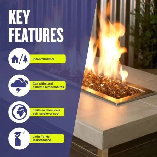 1/2 Copper Reflective Fire Glass