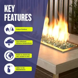1/2 inch evergreen reflective fire glass​
