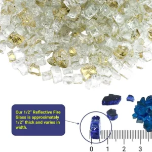 1/2 Inch Gold Reflective Fire Glass