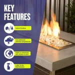 1/2 Inch Gold Reflective Fire Glass 1/2 Inch Gold Reflective Fire Glass