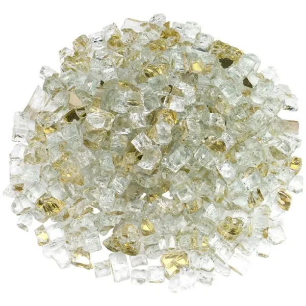 1/2 Inch Gold Reflective Fire Glass 1/2 Inch Gold Reflective Fire Glass