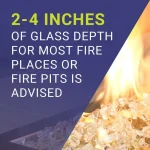 1/2 Inch Gold Reflective Fire Glass 1/2 Inch Gold Reflective Fire Glass
