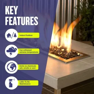 1/2 inch Gray Reflective Fire Glass