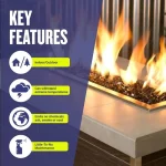 1-2 StarFire Fire Glass-10 1/2 Inch Starfire Fire Glass