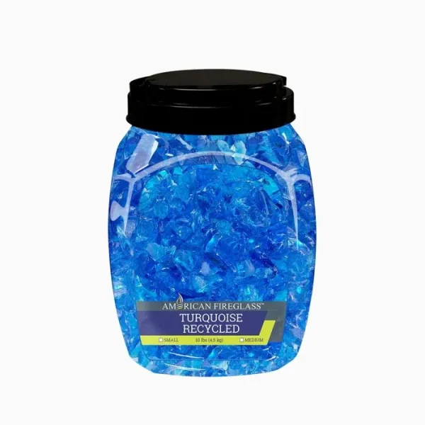 Turquoise Fire Pit Glass – Medium