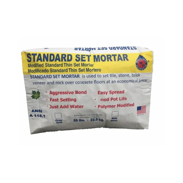 Multicoat 50 lb. Standard Set Mortar | Polymer Modified Thin-Set Gray Multicoat 50 lb. Standard Set Mortar | Polymer Modified Thin-Set Gray