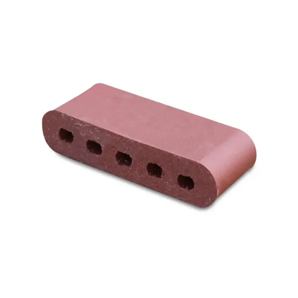 12-Inch Double Bullnose Cored Burgundy Brick