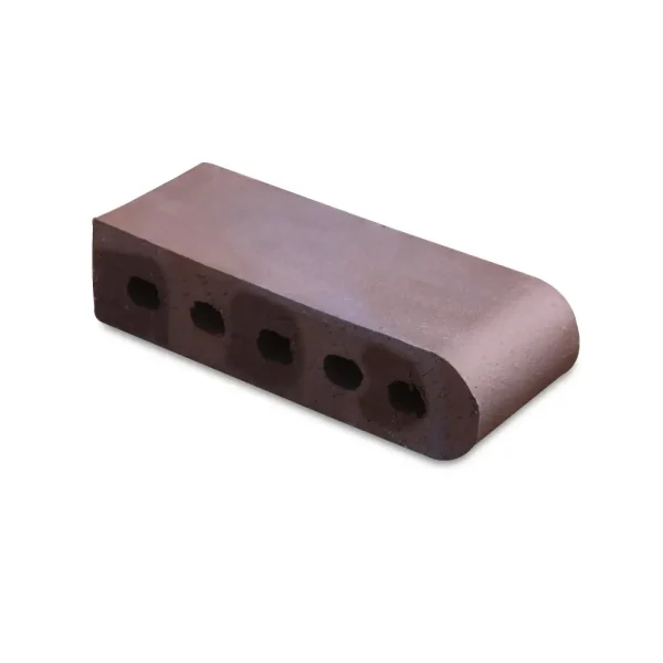 9-Inch Bullnose Cored Brown Flashed Brick 9-Inch Bullnose Cored Brown Flashed Brick