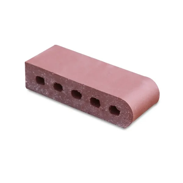9-Inch Burgundy Bullnose Cored Brick 9-Inch Burgundy Bullnose Cored Brick