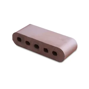 9-Inch Double Bullnose Cored Brown Flashed Brick