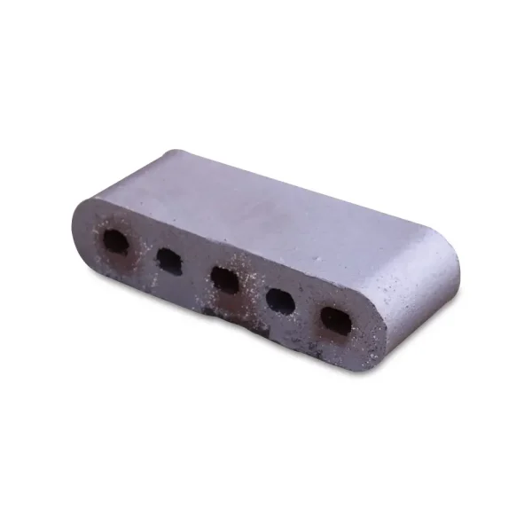 9-Inch Double Bullnose Cored Dark Iron Spot Brick 9-Inch Double Bullnose Cored Dark Iron Spot Brick