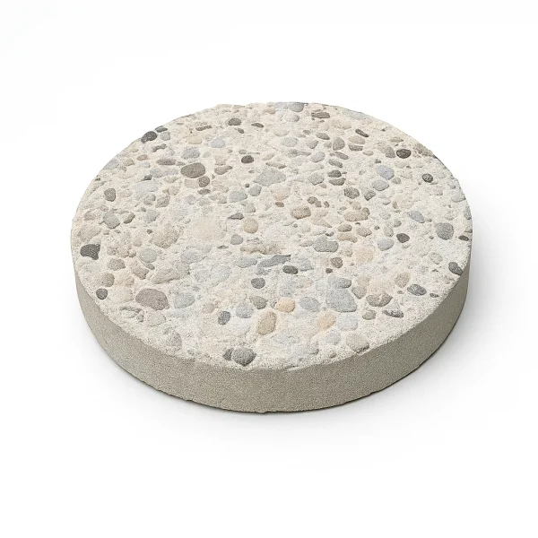 12" Round Exposed Aggregate Stepping Stone – Natural
