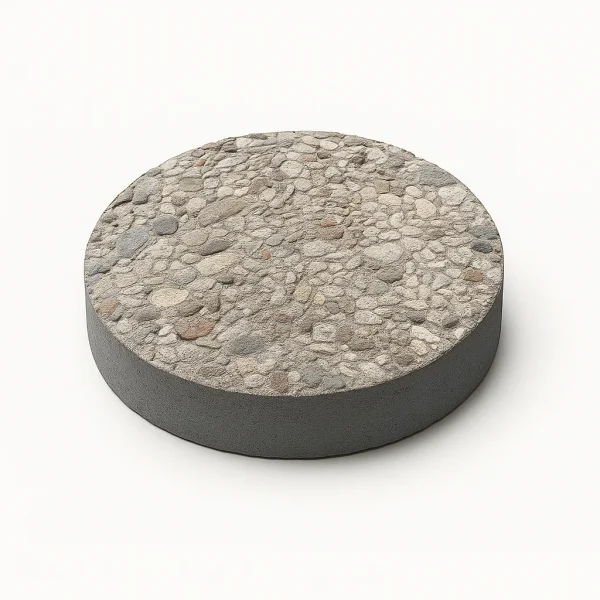 16" Round Exposed Aggregate Stepping Stone – French Gray