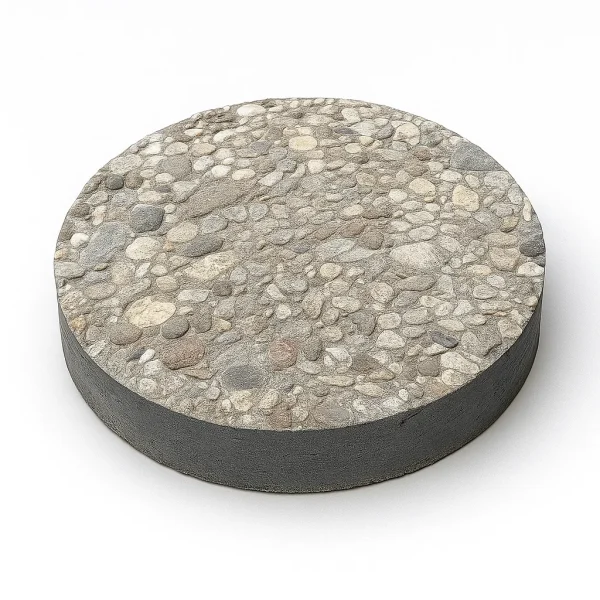 18 Round Exposed Aggregate Stepping Stone – French Gray