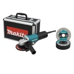 Makita Angle Grinder 4.5 with Case, Diamond Blade and 4 Grinding Wheels Makita Angle Grinder 4.5" with Case, Diamond Blade and 4 Grinding Wheels
