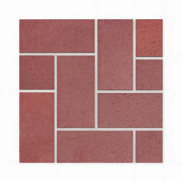 Modular Paver Burgundy Solid Brick