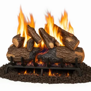 real fyre charred oak gas log set​ - 24 inch set